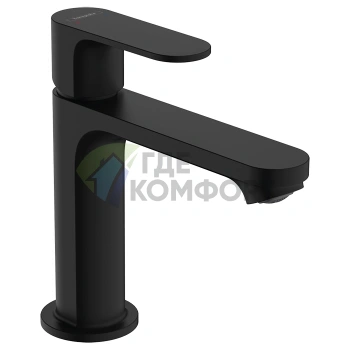 Смеситель для раковины Hansgrohe Rebris S 110, матовый черный, с донным клапаном (72517670) - фото 1
