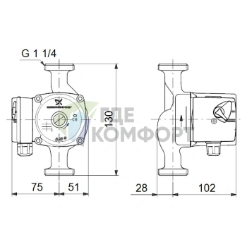 Циркуляционный насос Grundfos UPS 20-60 130 - фото 3
