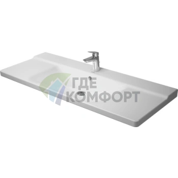Раковина Duravit P3 Comforts для мебели с переливом 1250x500 мм белого цвета (2332120000) - фото 1