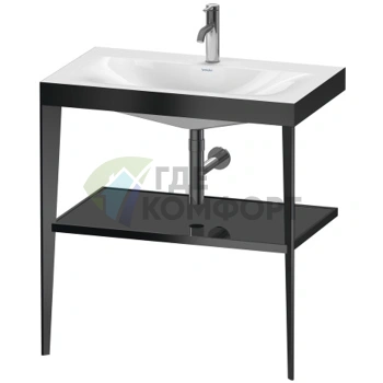 Консоль напольная Duravit XViu с раковиной и полкой, черный мат/глянец (XV4715OB240) - фото 1