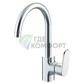 Кухонный смеситель Bravat Pure F7105161C с высоким изливом из латуни - фото 1
