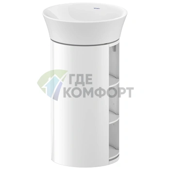 Тумбочка напольная Duravit White Tulip с двумя деревянными полками, 751x350x410 мм, белый высокоглянцевый (WT423908585) - фото 1