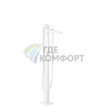 Напольный смеситель Hansgrohe Metropol для ванны с ручным душем, матовый белый (32532700) - фото 1