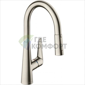 Кухонный смеситель Hansgrohe Metris Select M71 с выдвижным изливом, хром (73802800) - фото 1