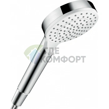 Ручной душ HG Crometta 100 мм с технологией EcoSmart, белый/хром (26334400) - фото 1