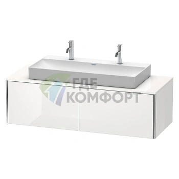 Подвесная тумба Duravit XSquare 1400 мм с двумя ящиками, белая глянцевая (XS4905M2222) - фото 1