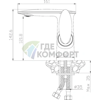 Стильный смеситель Rossinka RS30-11 для раковины - фото 2