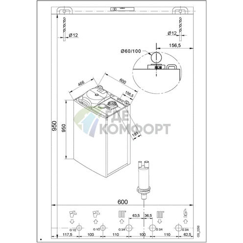 Газовый настенный конденсационный котел Baxi NUVOLA Duo-tec+ 16 GA - фото 3