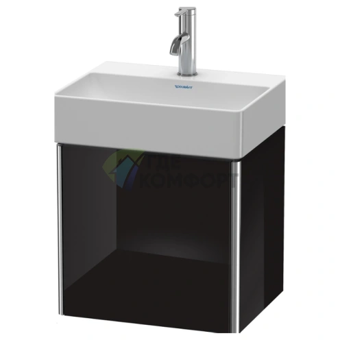 База под раковину Duravit XSquare 434х340х397 мм, левая дверца, черный глянец (для раковины 073245) (XS4060L4040) - фото 1