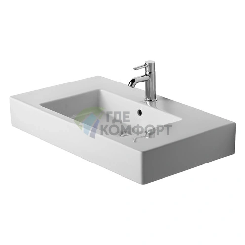 Раковина Duravit Vero для мебели без перелива, белая, 850x490 мм, с 3 отверстиями под смеситель (329850044) - фото 1