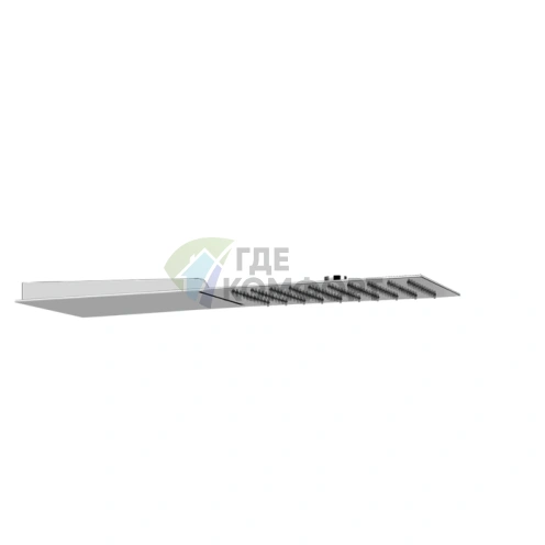 Верхний душ GESSI TREMILLIMETRI 195х550 мм: Тропический ливень и водопад в стиле Steel Brushed (33063#239) - фото 1