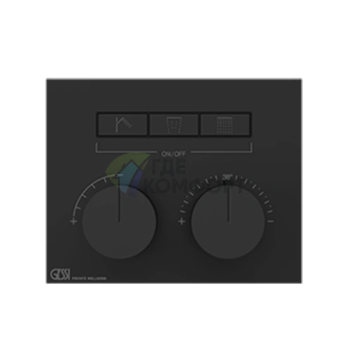 Термостат для душа Gessi Hi-Fi Black Metal PVD с подключением до 3 источников (63006#706) - фото 1