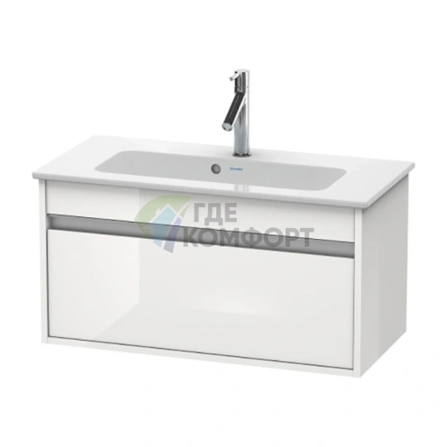 База под раковину Duravit Ketho 410x800x385 с выдвижным ящиком, белый глянец (KT642302222) - фото 1