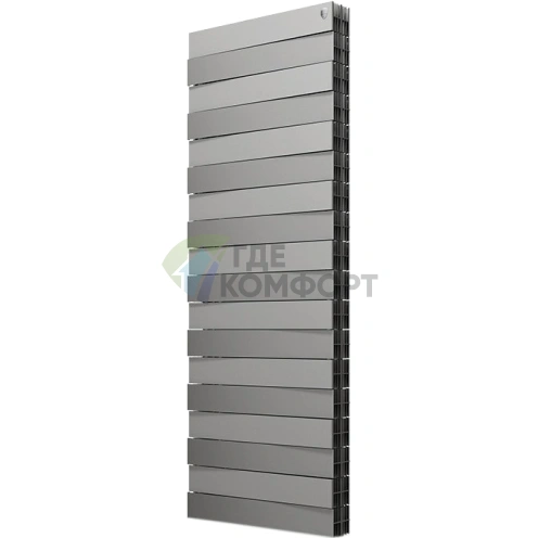 Радиатор биметаллический Royal Thermo Piano Forte Tower silver satin 18 секций - фото 1