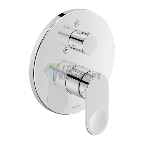 Смеситель для душа Duravit B.3 скрытого монтажа с переключателем и перепускным клапаном (хром) (B35210012010) - фото 1