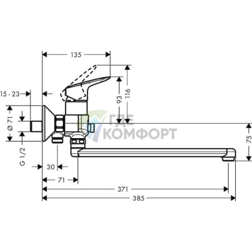 Стильный универсальный смеситель Hansgrohe Logis 71402000 - фото 2
