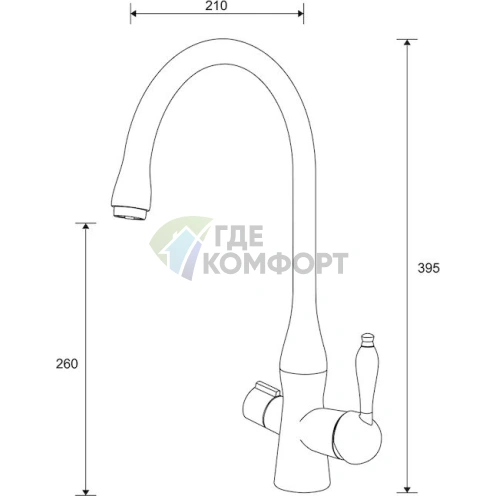 Смеситель для кухни Zorg ZR 339 YF матовый хром - фото 2
