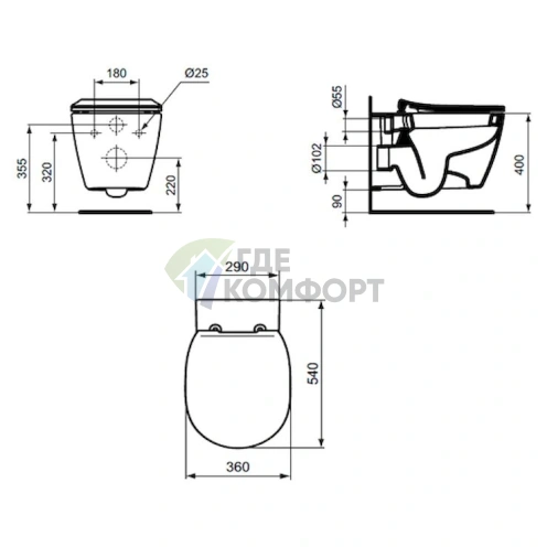 Подвесной унитаз Ideal Standard Connect E771801 - фото 7