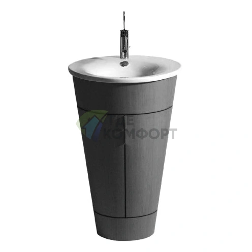Раковина Duravit круглая 580 мм белая с переливом и отверстием под смеситель (406580000) - фото 1