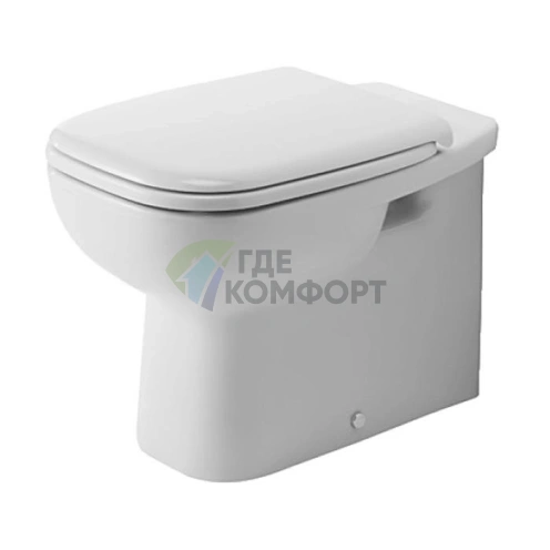 Унитаз напольный пристенный Duravit D-Code с креплением, скрытым сливом и боковым подключением воды, белый (21150900002) - фото 1