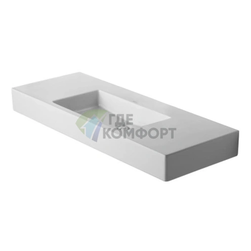 Раковина Duravit Vero для мебели без перелива и отверстия под смеситель 1250x490 мм белого цвета (329120070) - фото 3