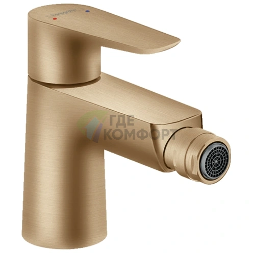 Смеситель для биде Hansgrohe Talis E: шлифованная бронза с донным клапаном (71720140) - фото 1