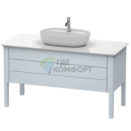 Напольная тумба Duravit Luv с двумя выдвижными ящиками, светло-голубой шелковисто-матовый, 743x1388x570 мм (LU956609797) - фото 1