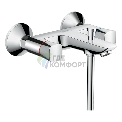 Смеситель для ванны Hansgrohe Logis настенный с двумя ручками, хром (71243000) - фото 1
