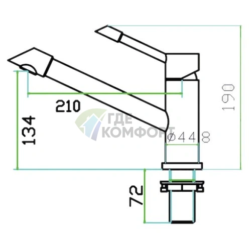 Смеситель Zorg Inox Elipso для кухни из нержавеющей стали - фото 2