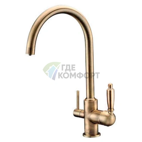 Смеситель для кухни Zorg Clean Water ZR 317 YF-33 BR в цвете браш - фото 1