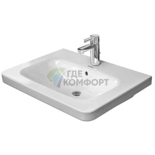 Раковина Duravit DuraStyle без перелива с отверстием под смеситель 650×480 мм белая (2320650041) - фото 1