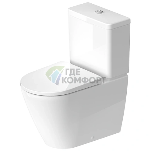 Моноблок Duravit D-Neo 370x650 мм безободковый с покрытием WonderGliss и универсальным сливом в белом цвете (20020900001) - фото 1