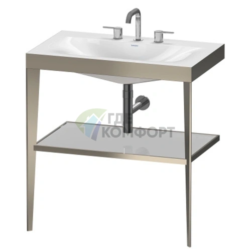 Консоль напольная Duravit XViu с раковиной и полкой, цвет шампань мат/хром, 850x800x480 мм (XV4715TB110) - фото 1