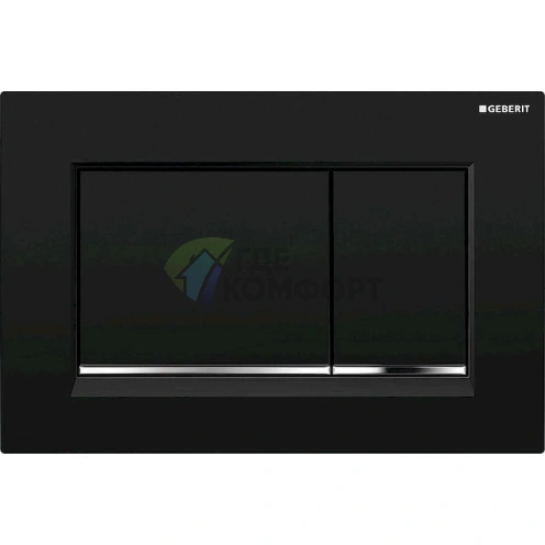 Кнопка смыва Geberit Omega 30 115.080.KM.1 черный/хром для подвесных унитазов - фото 1