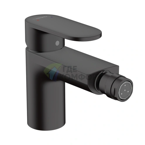Смеситель для биде Hansgrohe Vernis Blend матовый черный с донным клапаном (71210670) - фото 1