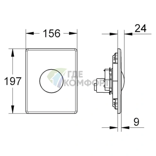 Кнопка смыва для инсталляции Grohe Skate 38573000 хром - фото 6