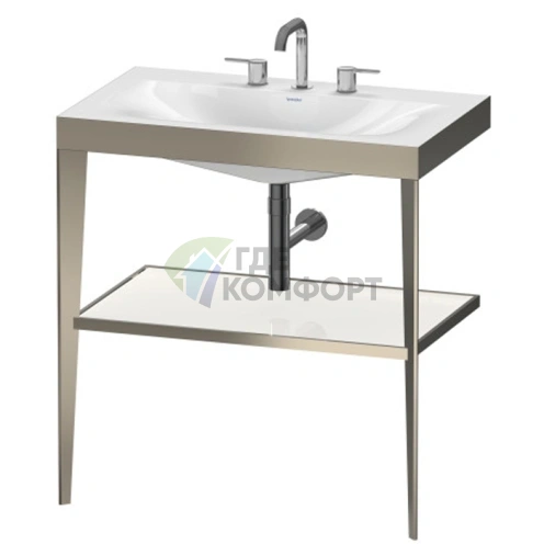 Консоль напольная Duravit XViu с раковиной и полкой 850x800x480 мм, цвет шампань мат/белый глянец (XV4715TB185) - фото 1