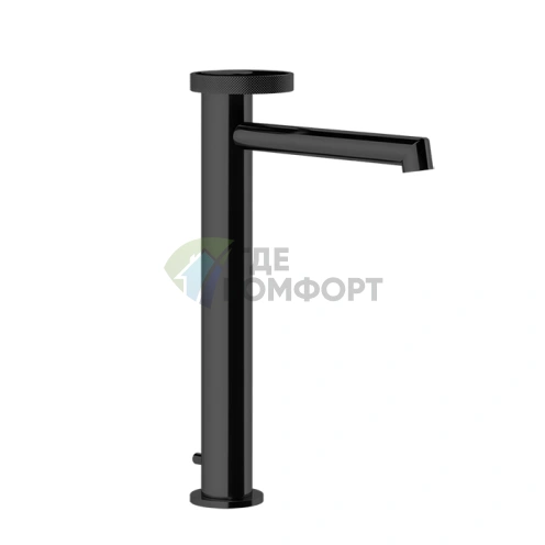 Смеситель Gessi Anello для раковины: высокий с длинным изливом, донный клапан, цвет Black XL (63305#299) - фото 1