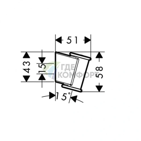 Держатель для душа HG Porter Classic: настенный, хром (28324000) - фото 2