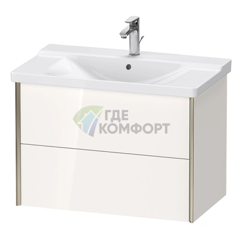 Подвесная тумба Duravit XViu для раковины, 2 ящика, белый глянцевый/champagne matt (XV41160B122) - фото 1