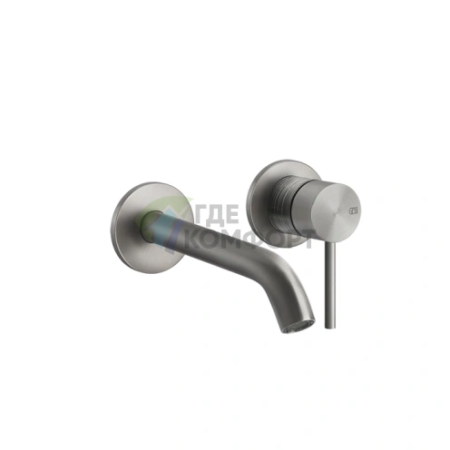 Встраиваемый смеситель GESSI 316 для раковины с изливом, цвет steel brushed (54383#239) - фото 1