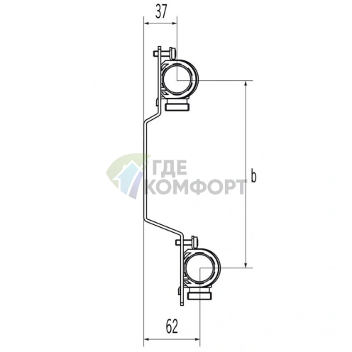 Коллекторная группа REHAU HLV на 9 выходов (РЕХАУ - 11102141001)1x3/4ЕК из нержавеющей стали - фото 3