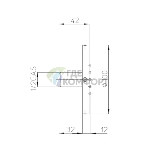 Боковая лейка для душа Bossini TONDO-FLAT-WALL 100 мм: самоочищающаяся, латунь, матовый черный (I00175.073) - фото 2