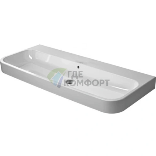 Раковина Duravit Happy D2 для мебели, 1200x505 мм, белая, с переливом и хромированным сифоном (2318120060) - фото 3