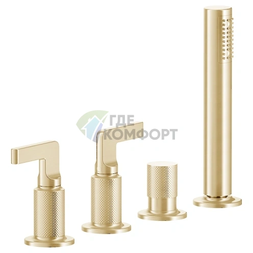 Смеситель для ванны GESSI INCISO с ручным душем в стильном золоте (58043#246) - фото 1