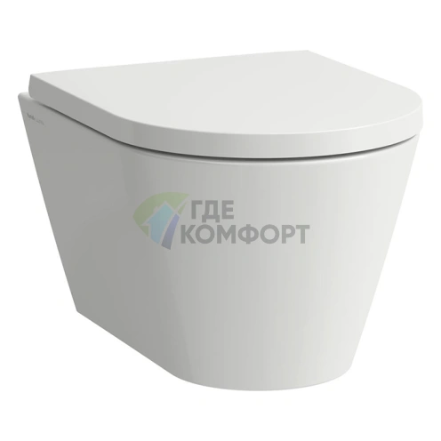 Подвесной унитаз LAUFEN KARTELL безободковый, компактный, белый глянец (8.2033.3.000.000.1) - фото 1