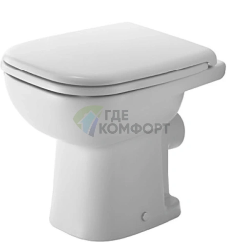 Унитаз напольный Duravit D-Code 480х350 мм с креплением и скрытым монтажем, белый (21080900002) - фото 1