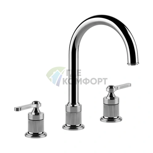 Смеситель для раковины GESSI VENTI20 на 3 отверстия, высота излива 168 мм, с донным клапаном, хром (65015#031) - фото 1
