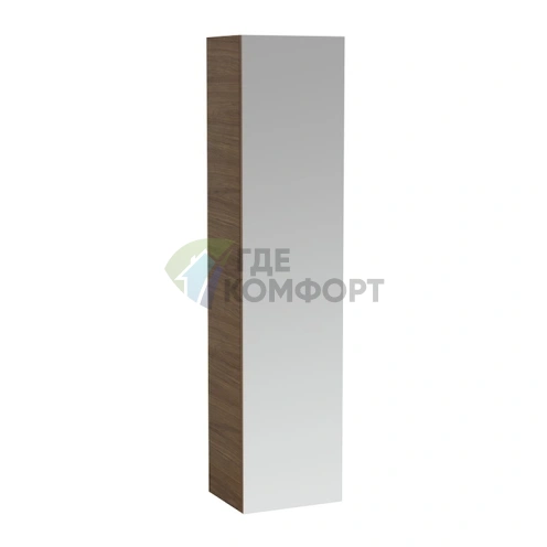 Шкаф подвесной Laufen Alessi One с зеркальной дверью и подсветкой, 400x300x1700 мм, цвет орех (4.5803.2.097.630.1) - фото 1