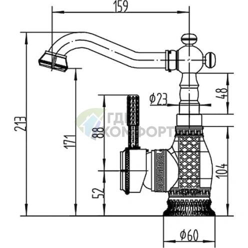 Стильный смеситель Zorg Antic A 314U-SL для раковины: функциональность и элегантность - фото 2